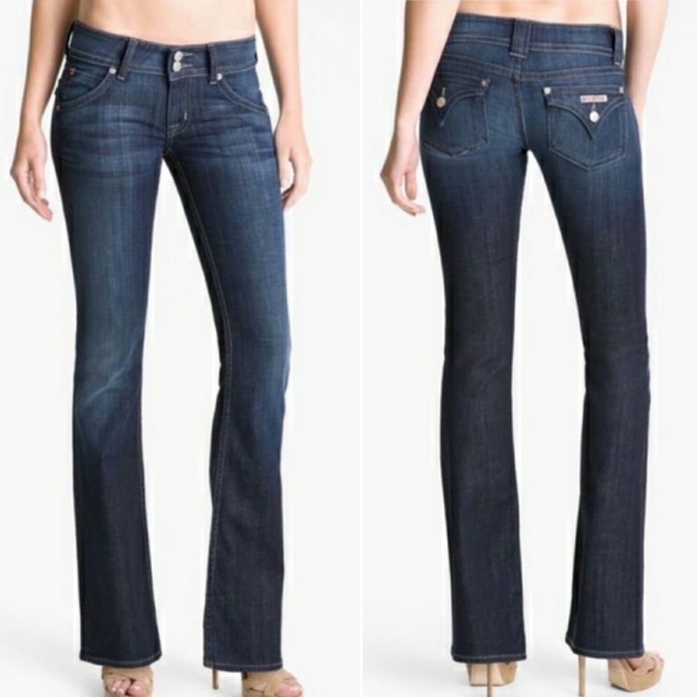 HUDSON Bootcut Jeans, Dark Blue Denim Cotton, 29
